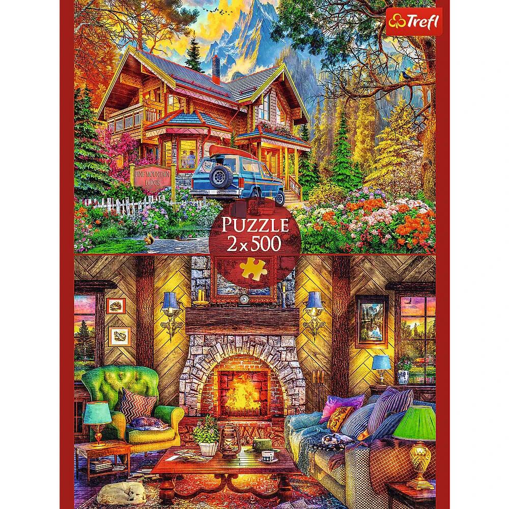 Trefl Pine Mountain Lodge Puzzle 2x500
