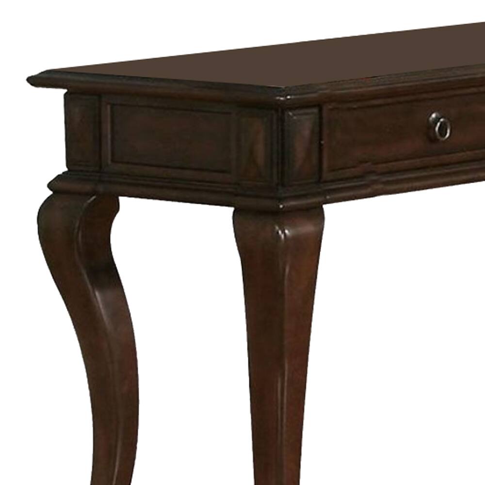 Alt View 4. Manhattan Lane - Transitional Style Wood and Metal Sofa Table with Drawers - Brown.