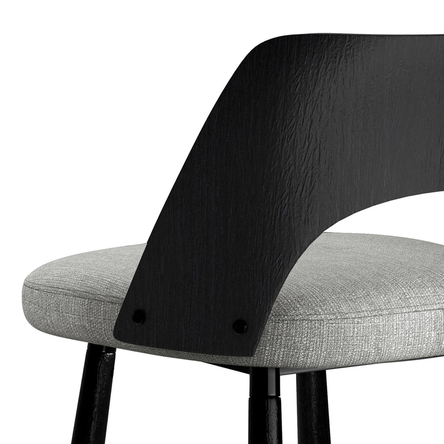 Alt View 4. Simpli Home - Callie Contemporary 16 inch Counter Height stool (Set of 2) in Grey Polyester linen fabric - Grey.