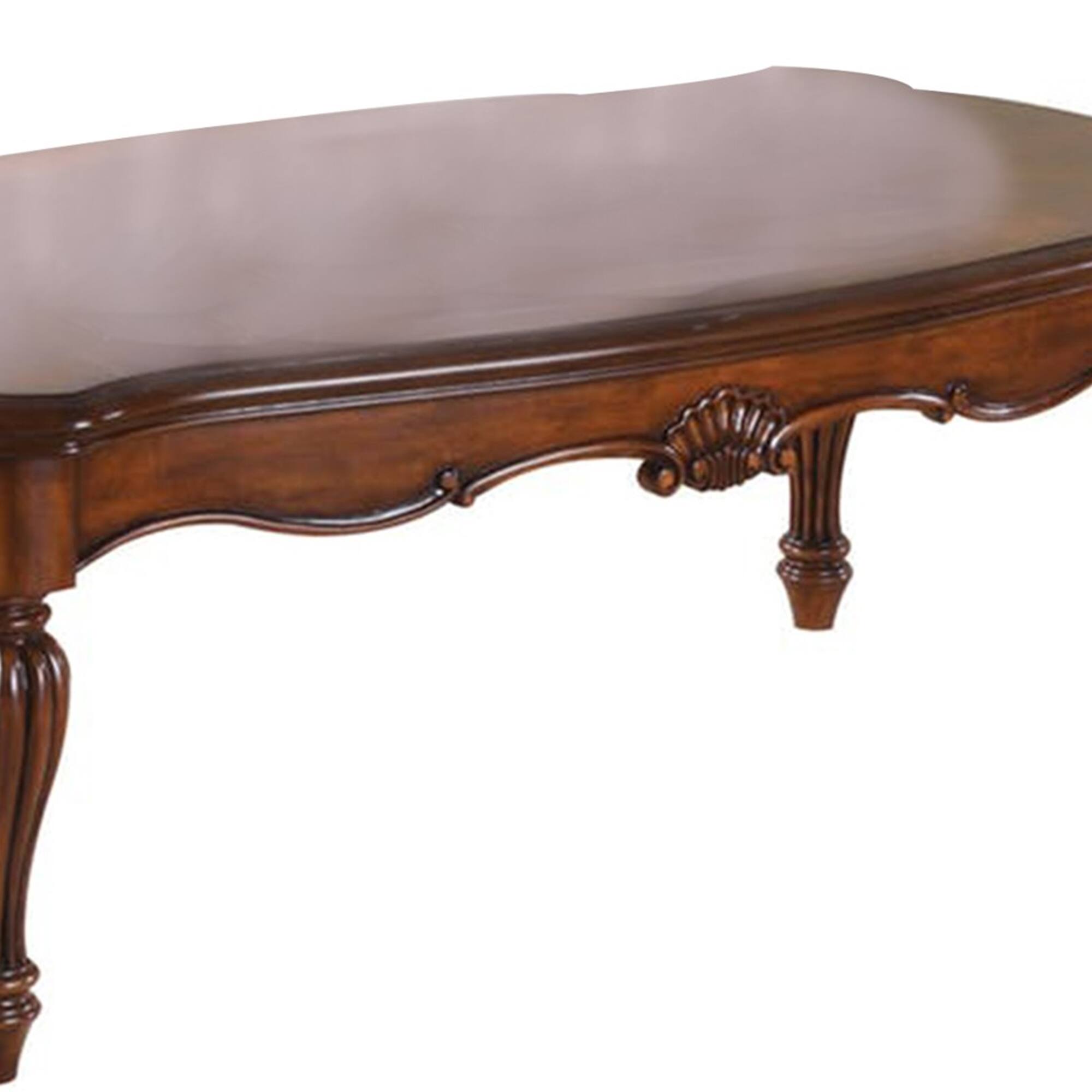 Alt View 3. Manhattan Lane - Vintage Rectangular Wooden Coffee Table with Fluted Legs - Brown.
