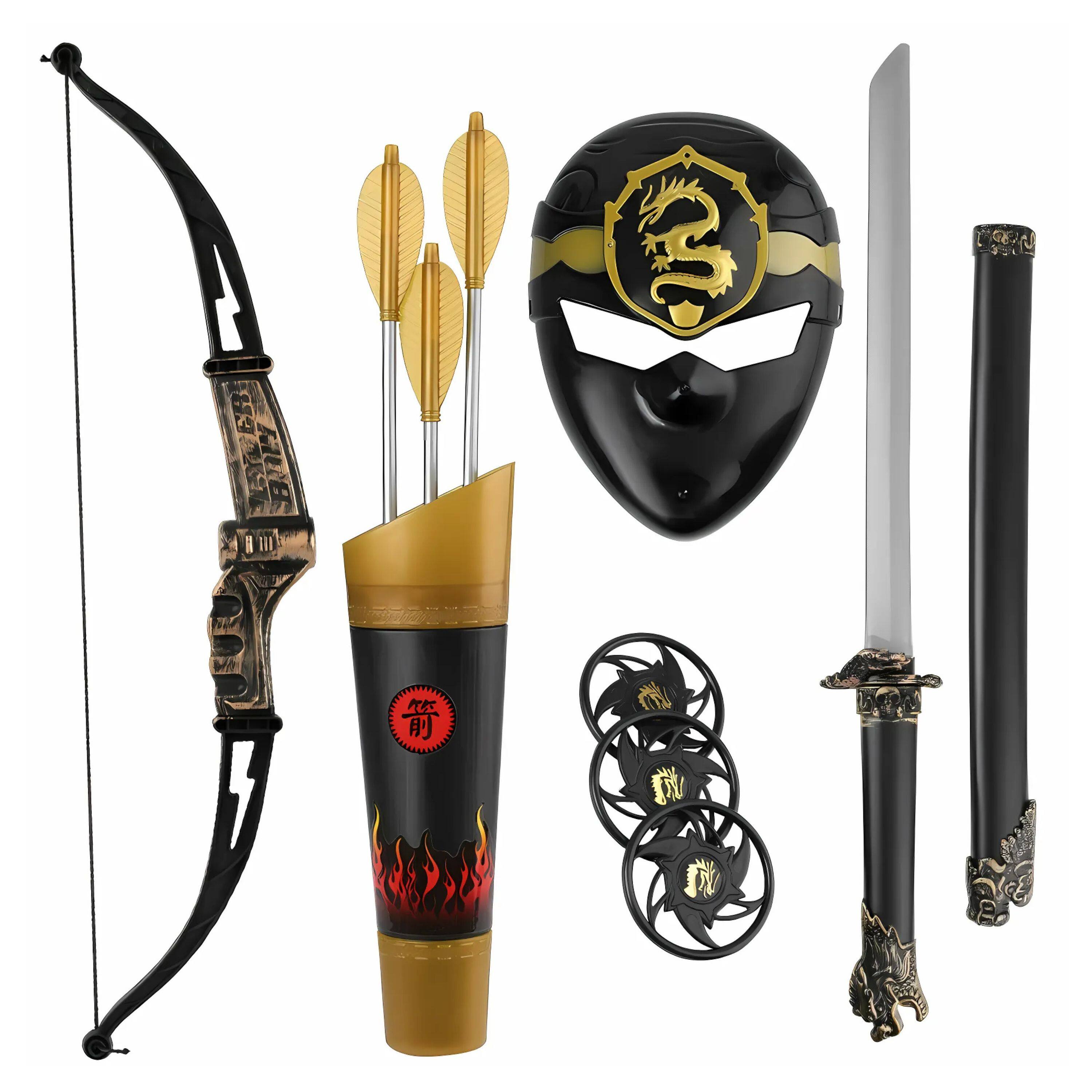 Kitcheniva - Kids Ninja Weapons Pretend Play Bow And Arrow Archery Toy Set - Multicolor