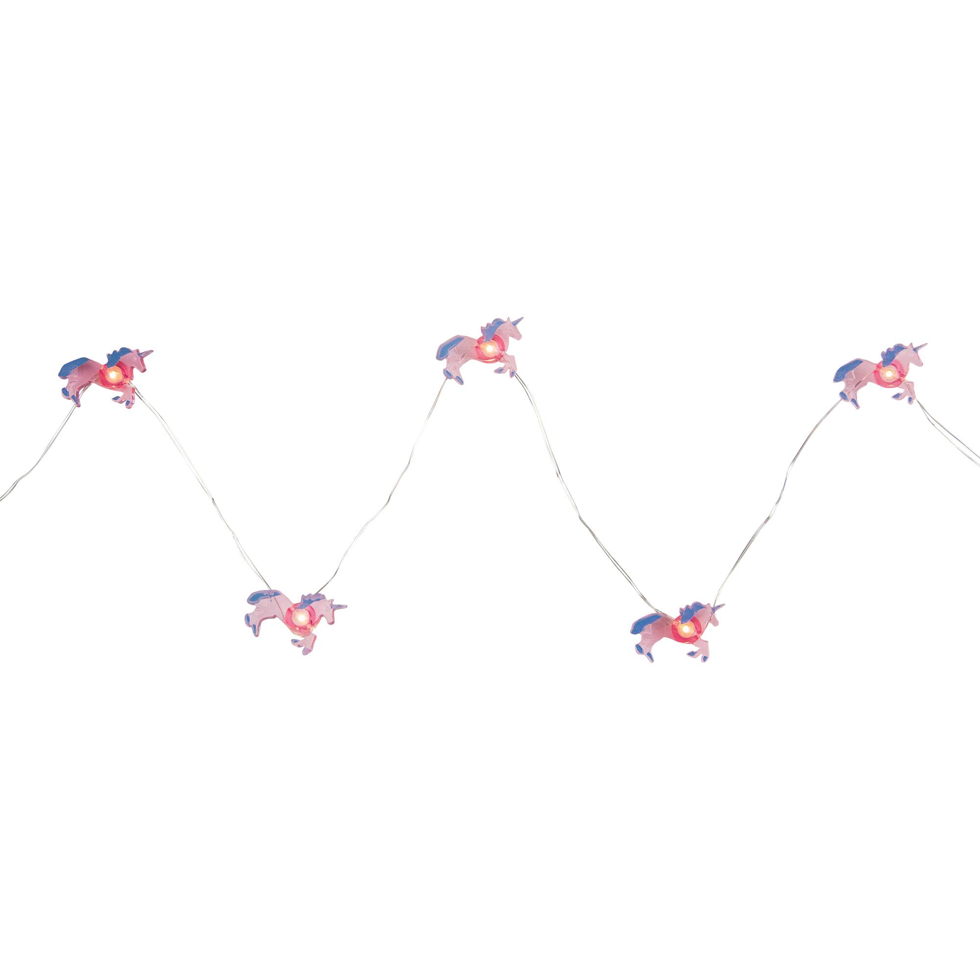 Alt View 1. Northlight - LED Pink Unicorn Fairy Lights - Warm White - 2.75' Silver Wire - 10ct - Pink.