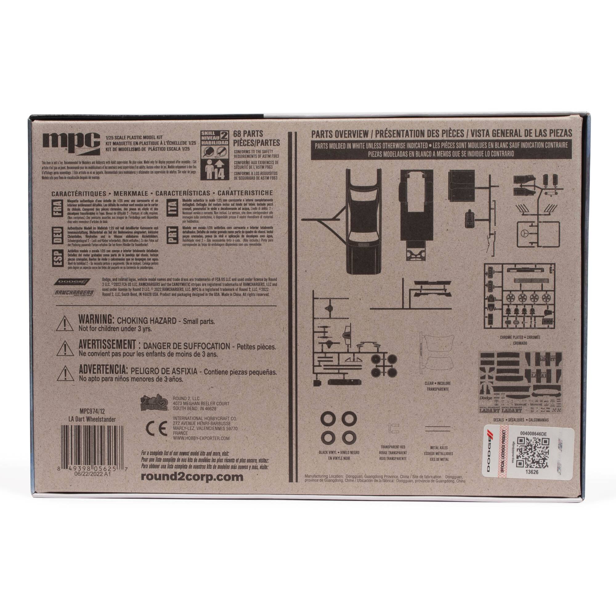 The image features a box with a diagram of a wheelstander. The box is labeled "MPC" and has a barcode on the bottom. The box contains a wheelstander, which is a piece of equipment used for racing or stunt purposes. The box also includes a diagram of the wheelstander, which provides information on how to assemble and use the equipment. The box is designed to protect the wheelstander during transportation and storage.