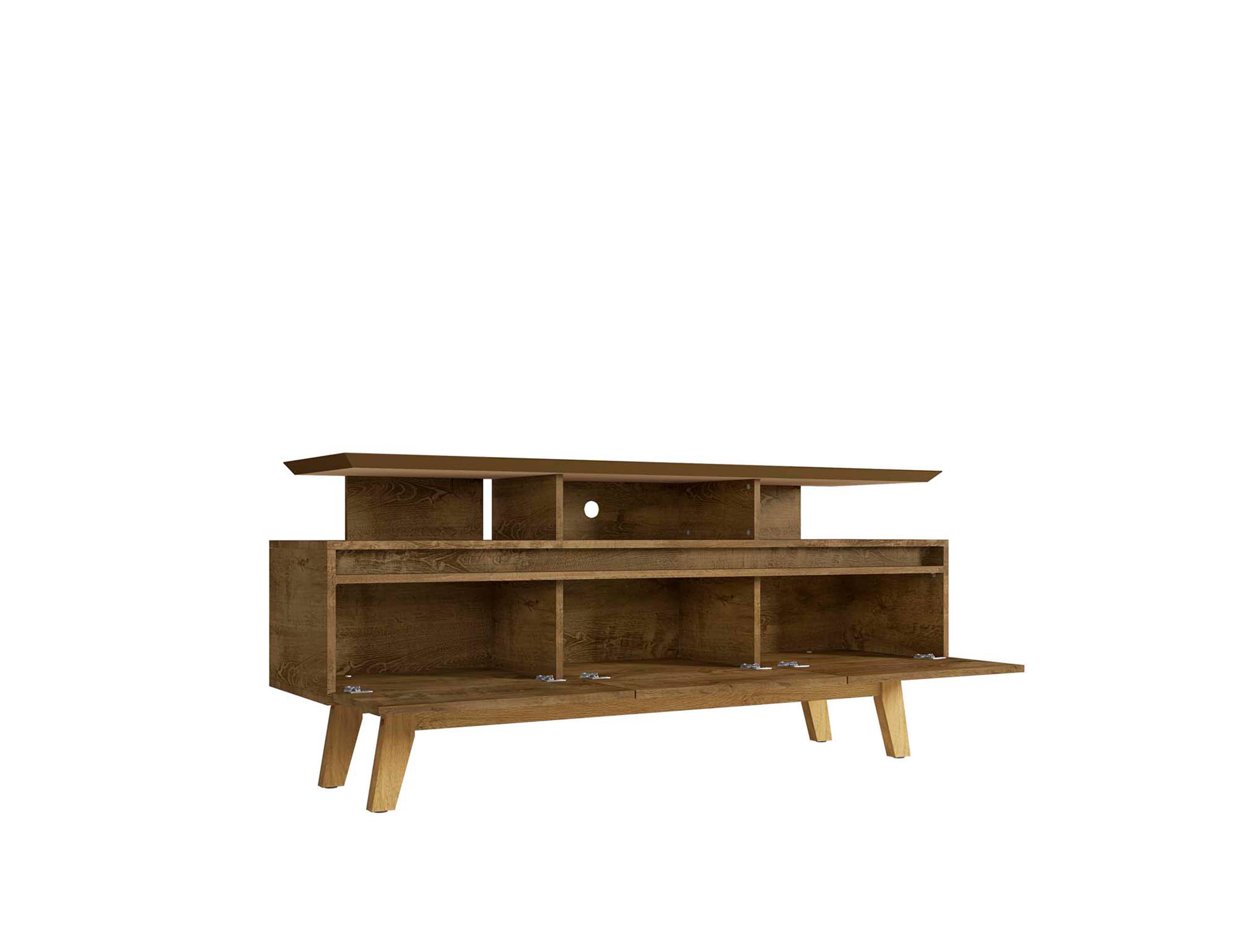 Alt View 1. Manhattan Comfort - Yonkers Mid-Century Modern 63" TV Stand in Rustic Brown - Rustic Brown.