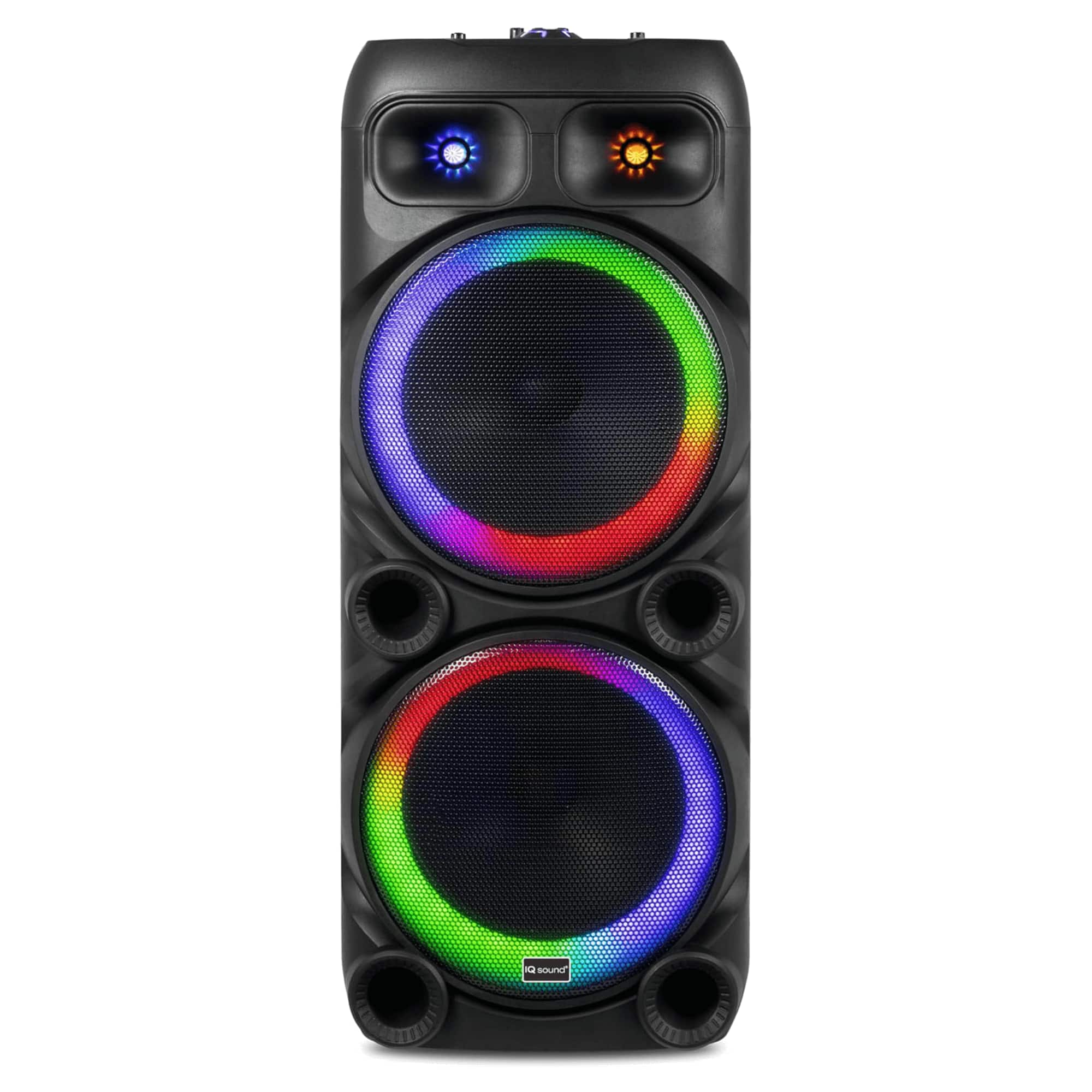 iQ Sound - 2x12-Inch Portable Bluetooth Party Speaker - Black