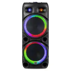 Front. iQ Sound - 2x12-Inch Portable Bluetooth Party Speaker - Black.