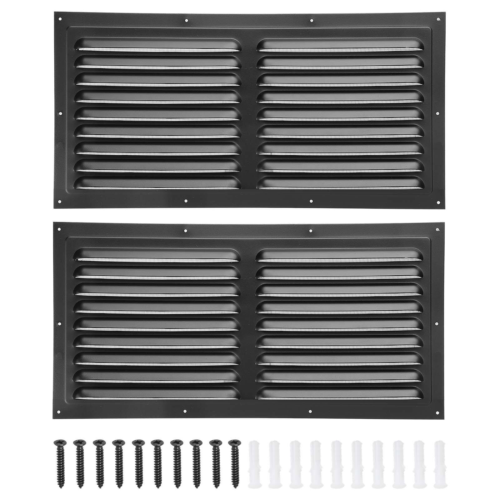 "Unique Bargains - 8""x16"" Aluminum Gable Vent, 2pcs Exterior Wall Outlet Square Soffit Vent HVAC Louver Air Grille with Built-in Screen - Black" price history on PriceWatchPro