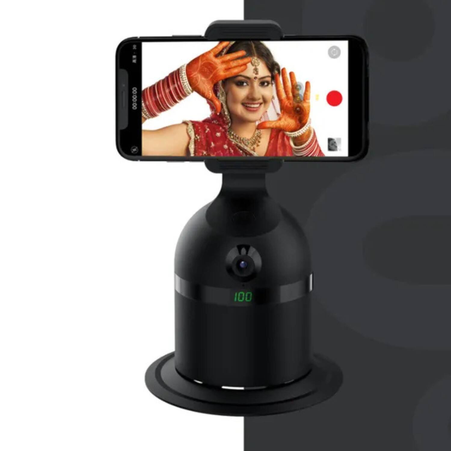 Left. Stock Preferred - 3-in-1 360° Self Videographer Phone Stand with Remote Control - White - White.