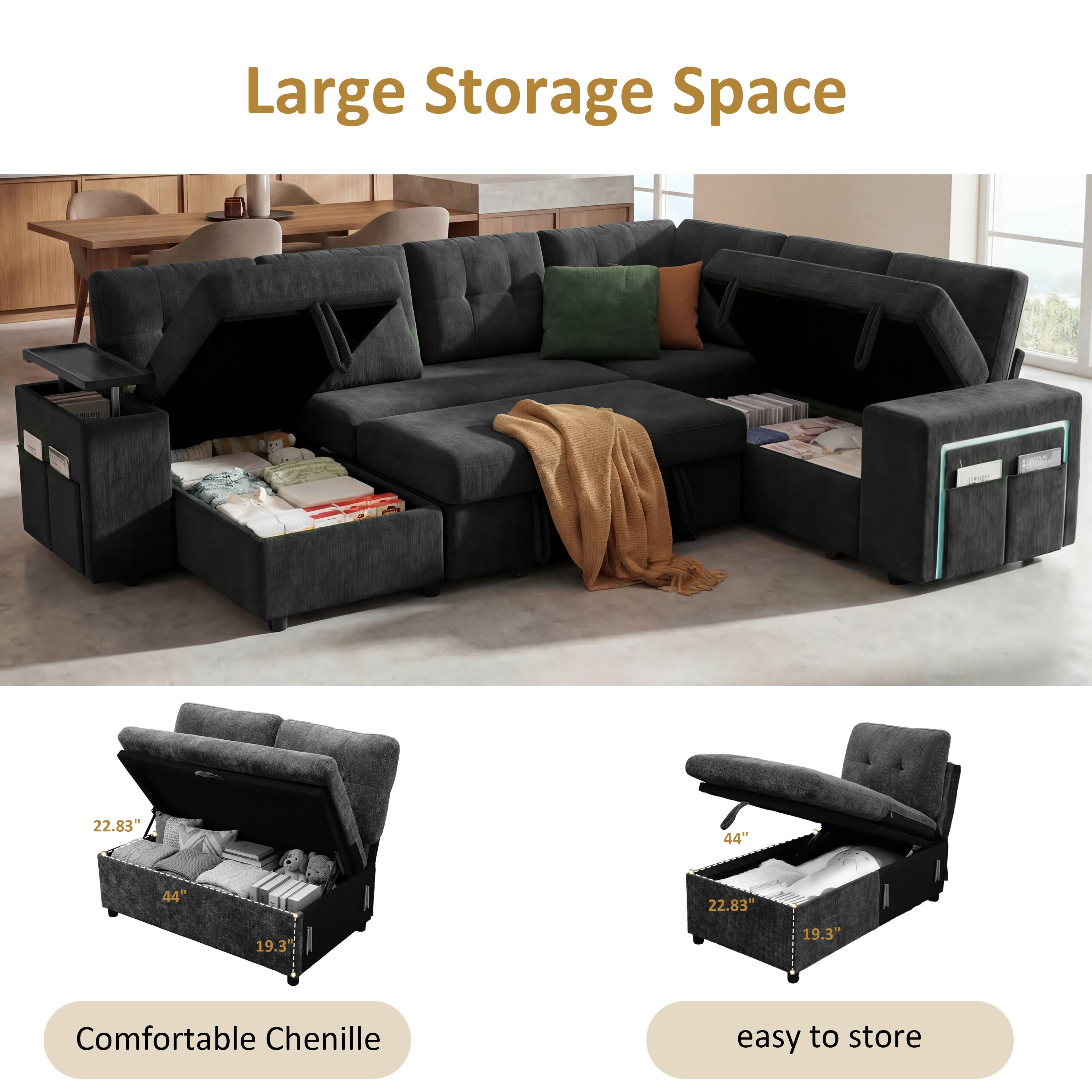 Large Storage Space

Comfortable Chenille

Easy to Store

22.83" x 44" x 19.3"