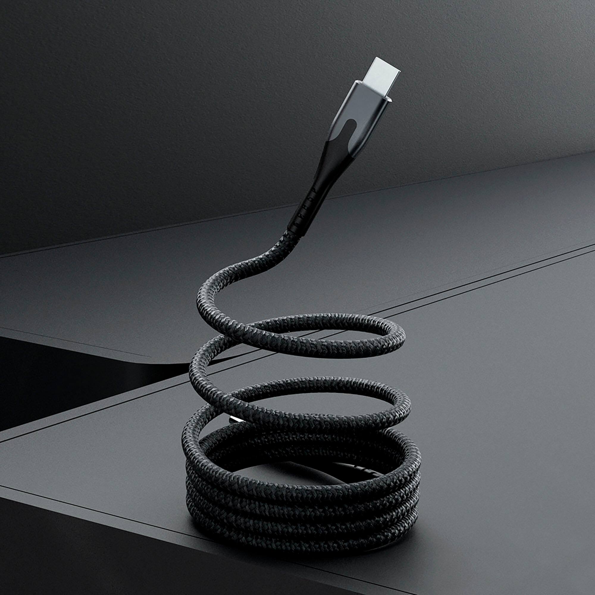 Alt View 13. STATIK - Magstack Pro 6 Foot USB-C to USB-C Magnetic Charging Cable - Black.