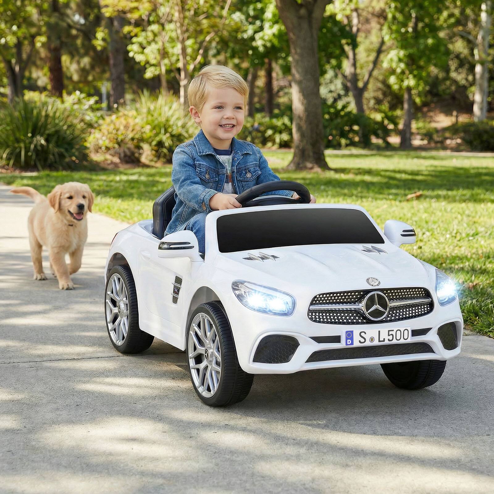 Alt View 4. Costway - Costway Licensed Mercedes-Benz SL R231 Kids Ride on Car 12V Electric Vehicle with Music - White.