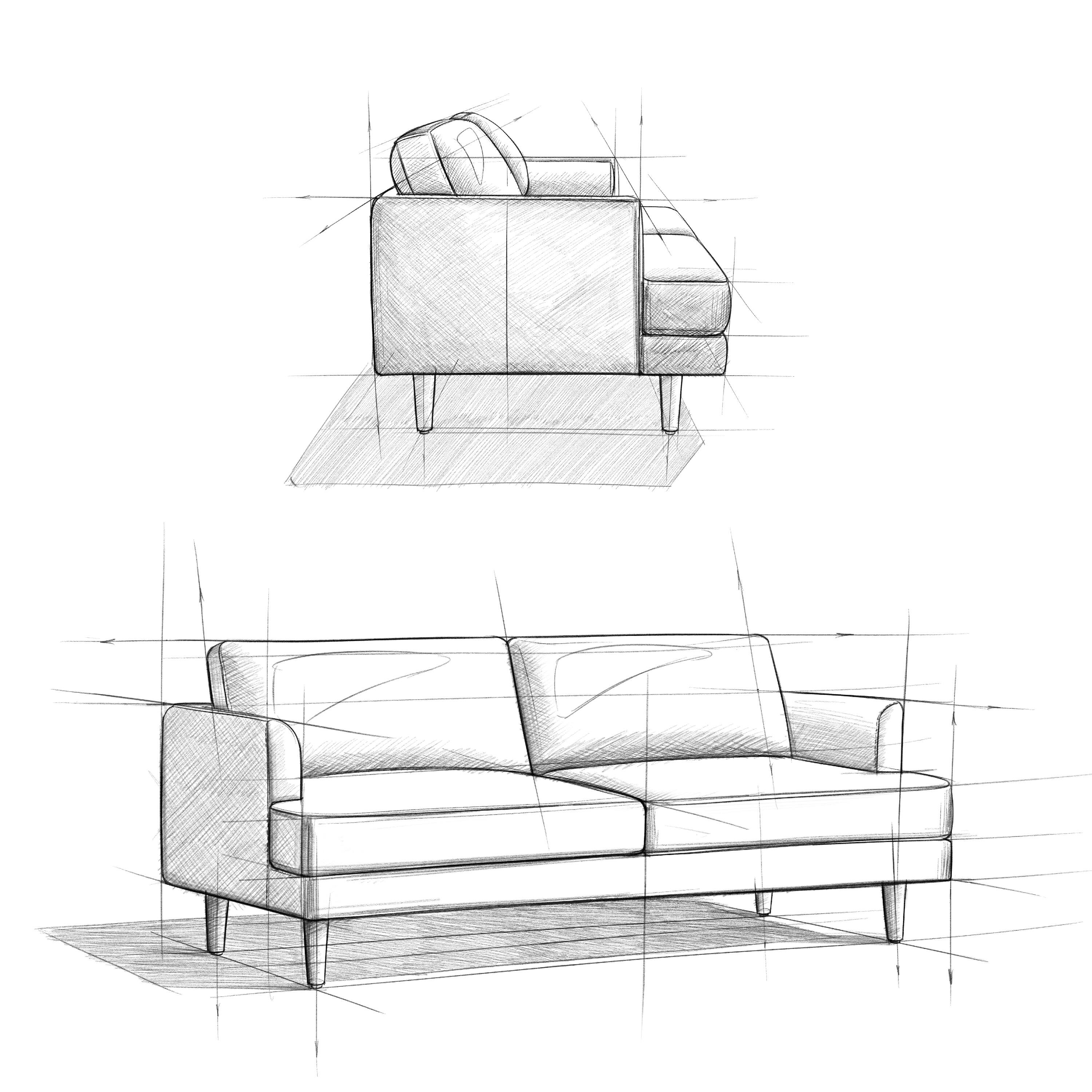 Alt View 9. Simpli Home - Livingston 76 inch Wide Mid-Century Modern Loveseat Sofa in Mist Grey Woven-Blend Fabric - Mist Grey.