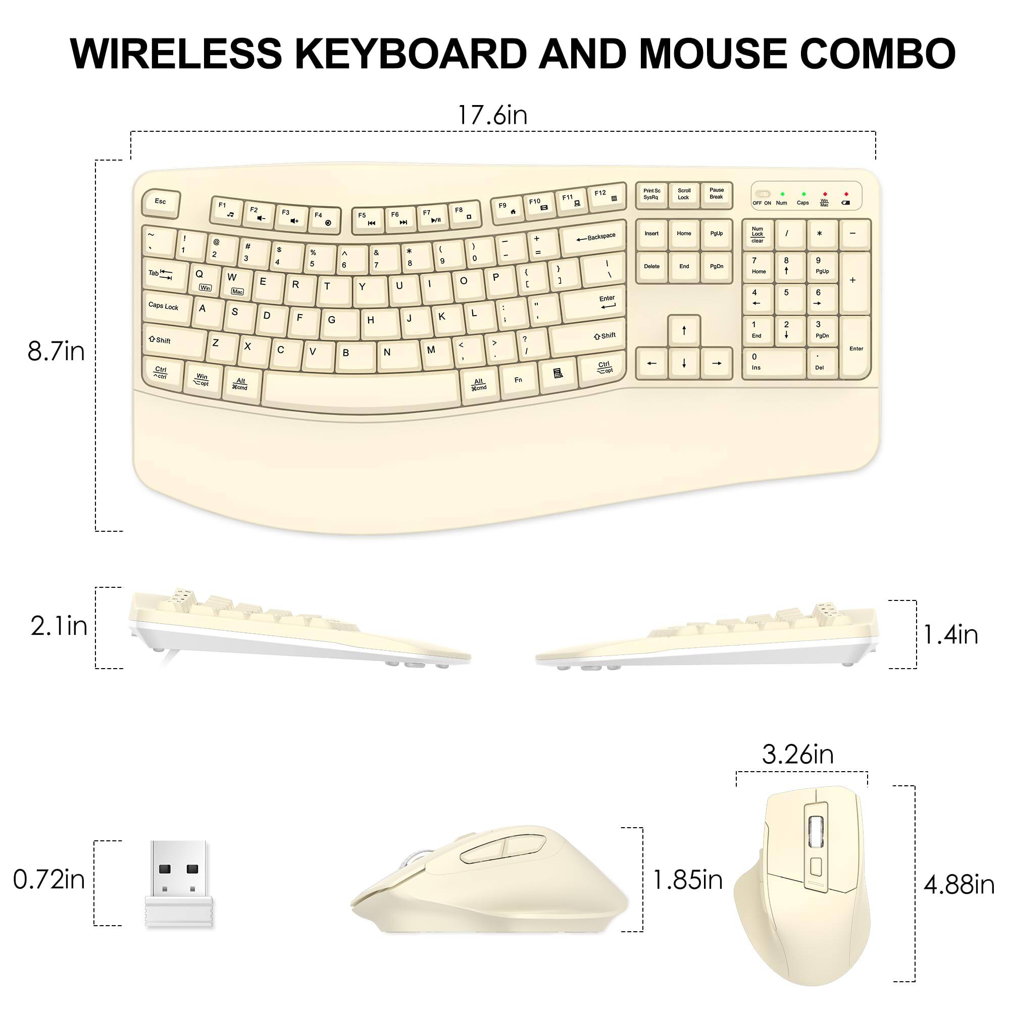 WIRELESS KEYBOARD AND MOUSE COMBO

17.6in
8.7in

2.1in
1.4in
3.26in
0.72in
1.85in
4.88in