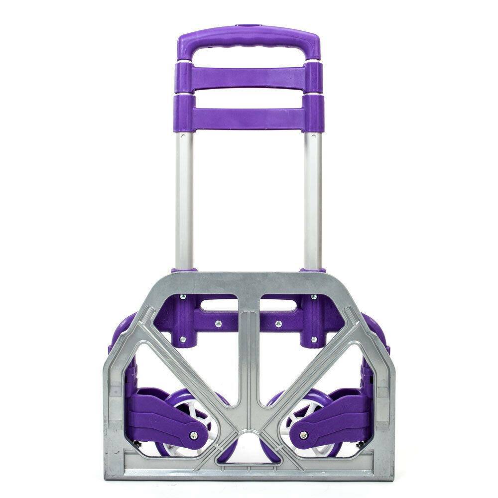 Alt View 1. Winado - Portable Aluminum Luggage Cart Folding Dolly Collapsible Trolley Push Hand Truck for Moving Warehouse 165lbs Capacity - Purple.