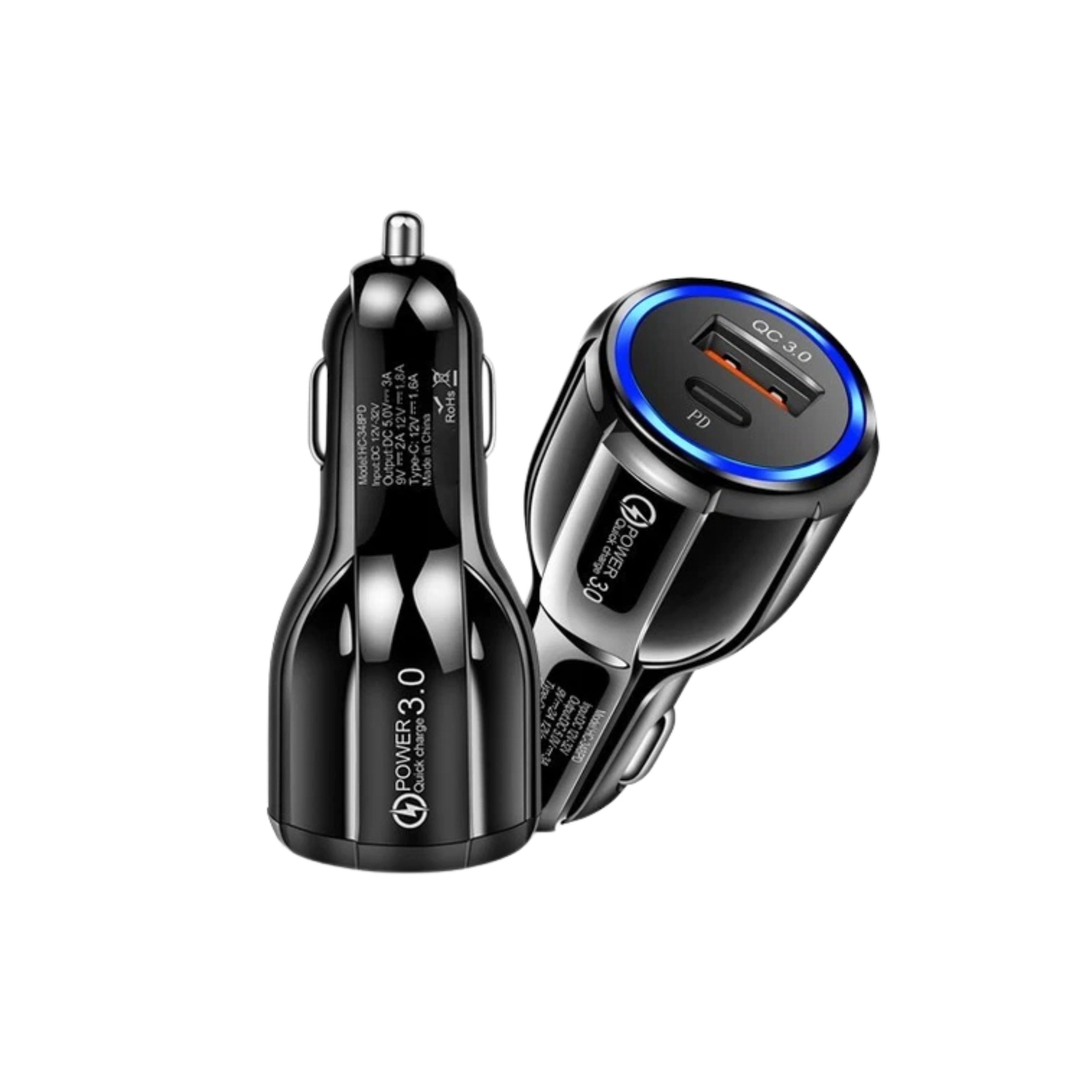Kitcheniva - Premium Car Charger Dual USB-C PD For iPhone 20W Black 2 Pack - Black price history on PriceWatchPro