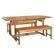 Front. Walker Edison - 3-Piece Acacia Wood Outdoor Patio Dining Set - Brown.