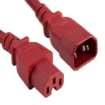 Front. Sanoxy - SANOXY Cables and Adapters; 10ft 14 AWG 15A 250V Power Cord (IEC320 C14 to IEC320 C15), Red - Red.
