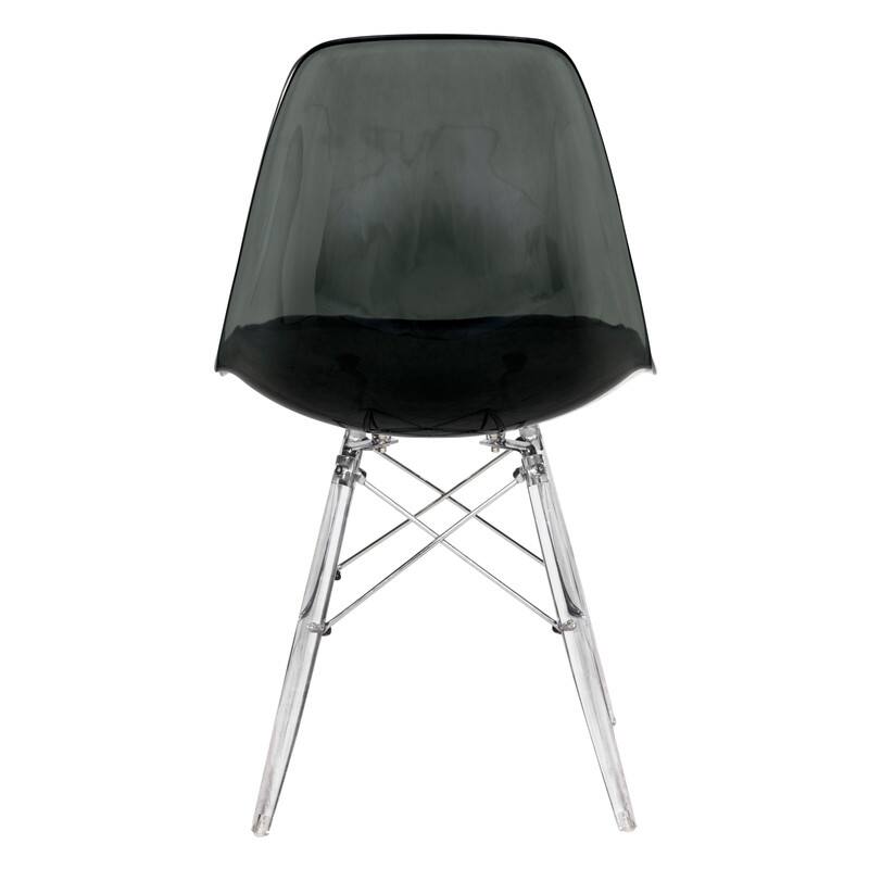 Alt View 6. LeisureMod - Dover Modern Acrylic Accent Side Chair with Eifel Design Legs for Dining Room, Kitchen and Home Office - Transparent Black.