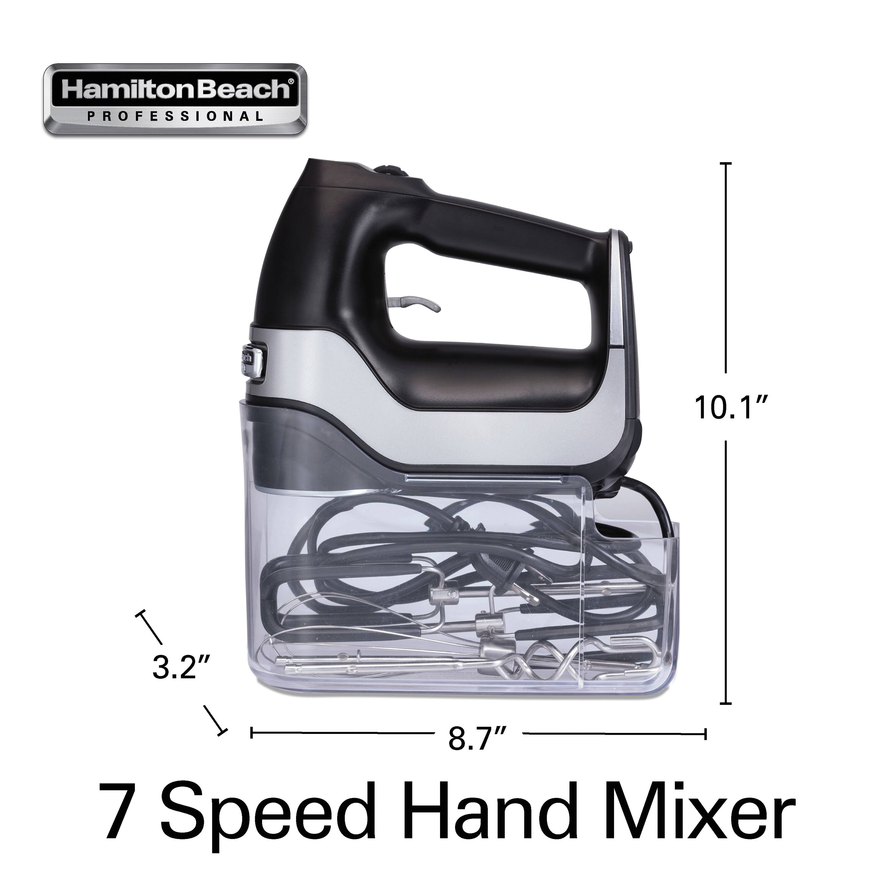 Hamilton Beach Professional
7 Speed Hand Mixer
10.1" x 8.7" x 3.2"