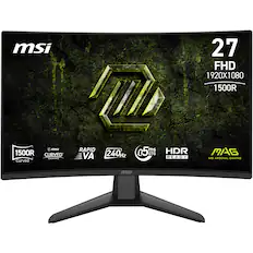 MSI MAG 27 FHD 1920x1080 1500R Curved Gaming Monitor
- 1500R Curved
- Rapid VA
- 240Hz
- 0.5ms GTG
- HDR Ready
- MSI Arsenal Gaming