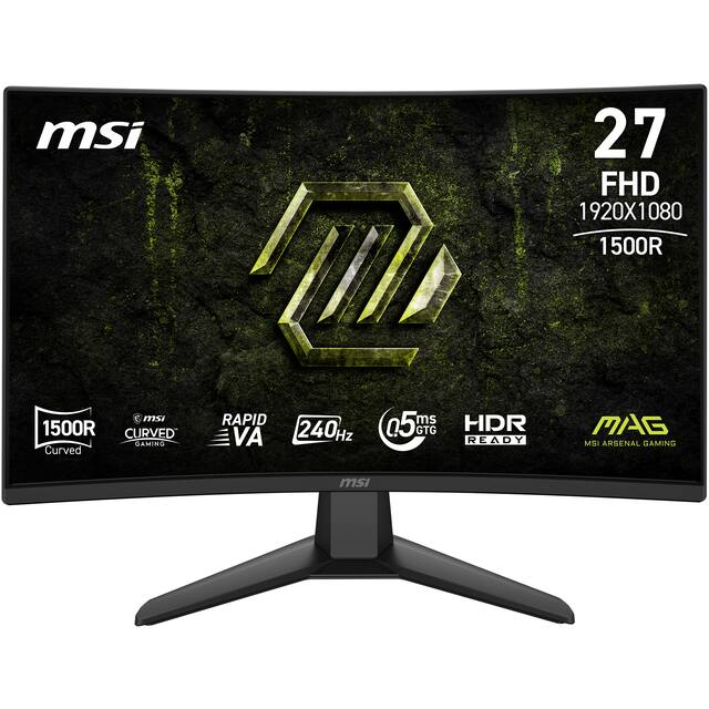 MSI - MAG 274CF X24 27" FHD Curved Rapid VA 240Hz 0.5ms Gaming Monitor with FreeSync Premium and HDR Ready (HDMI, DisplayPort) - Metallic Black