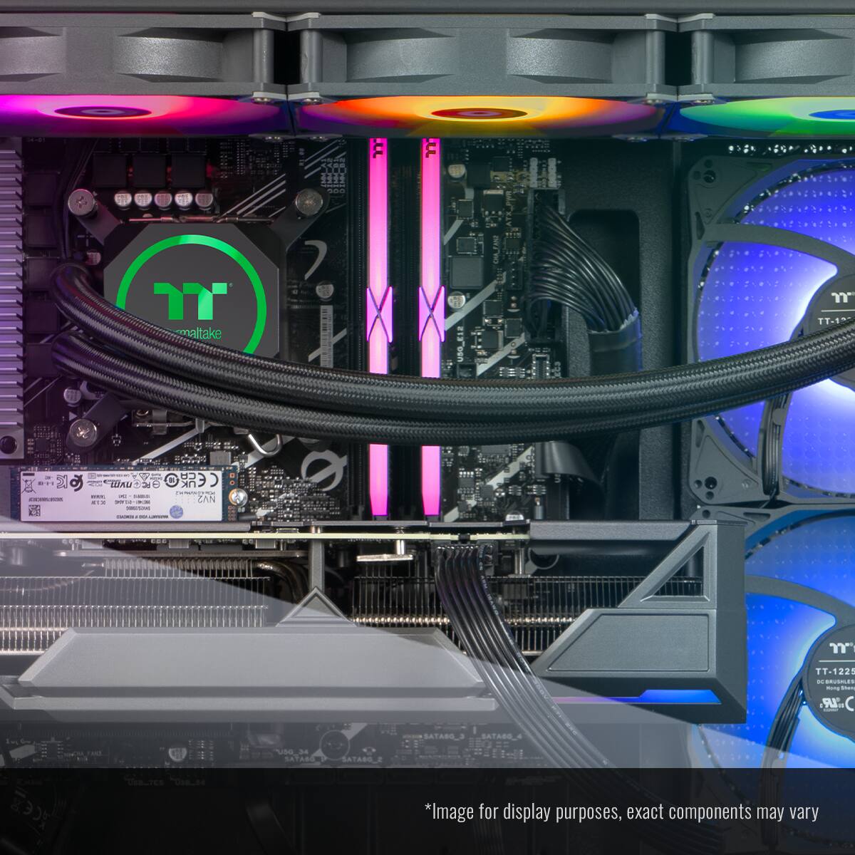 The text on the image is a mix of various phrases and sentences. To group and correct the text, we can organize it into a coherent paragraph:

"This image features a computer with a TT-122 motherboard and a colorful display of lights. The motherboard is equipped with a variety of components, including a CPU, GPU, and RAM. The computer also has a hard drive and a power supply. The image serves as a display purpose, but the actual components may vary. The TT-122 motherboard is designed to support a wide range of peripherals and accessories, making it a versatile choice for computer builders."
