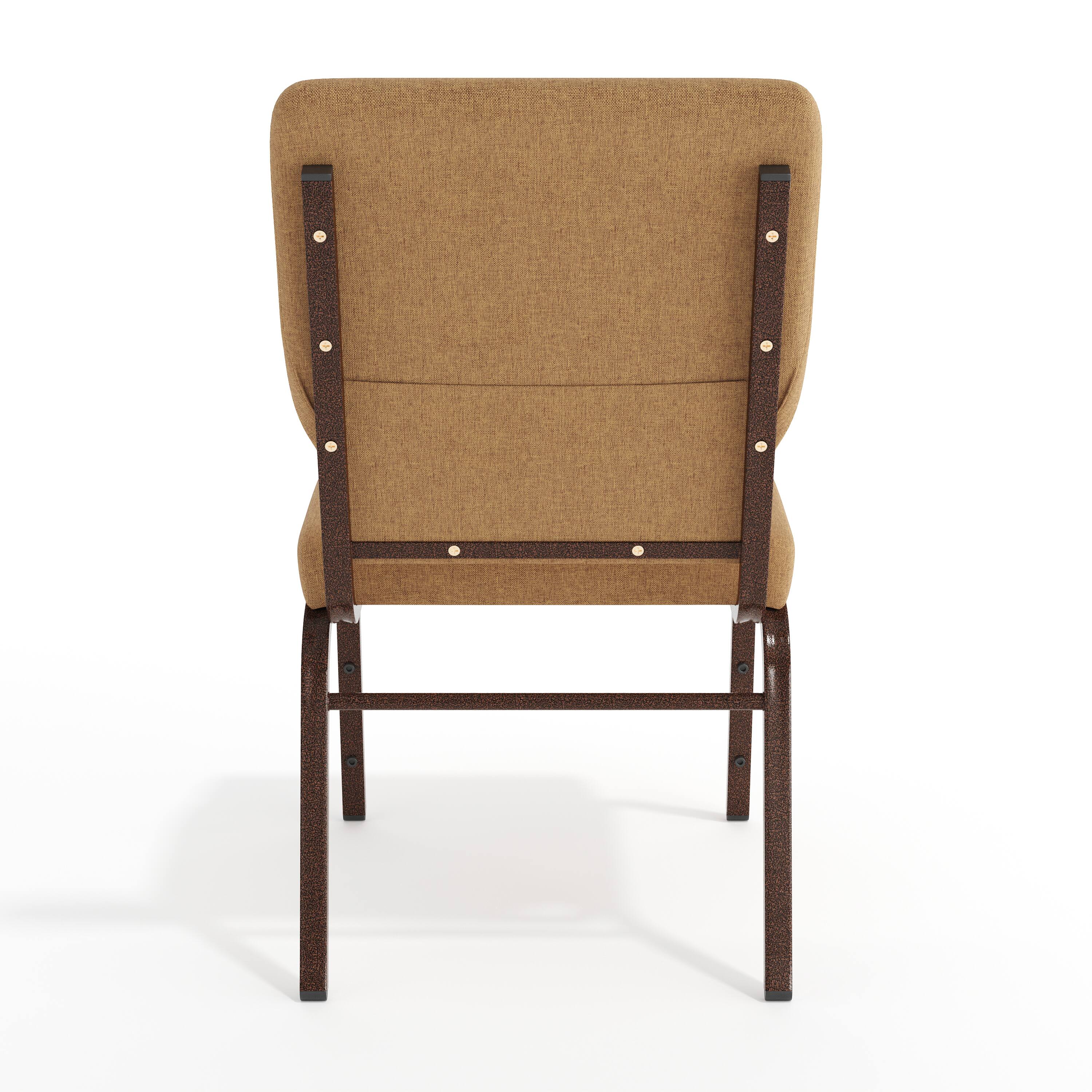 Alt View 7. Emma + Oliver - 18.5"W Stackable Church/Reception Guest Chair - Caramel Fabric/Copper Vein Frame.