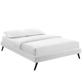 Modway - Helen Vinyl Full Bed Frame with Round Splayed Legs - White