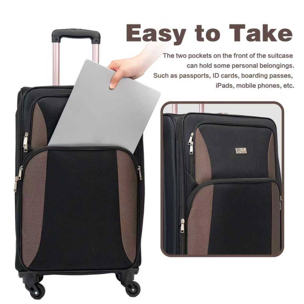 Easy to Take

The two pockets on the front of the suitcase can hold some personal belongings. Such as passports, ID cards, boarding passes, iPads, mobile phones, etc.