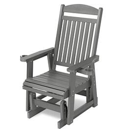 Fortune Candy - HIPS Outdoor Patio Glider with Cup Holders, Heavy Duty 700 LBS Capacity for Porch Yard Garden - Deep Gray