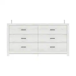 FUFU & GAGA - FUFU&GAGA 6 - Drawer Horizontal Dresser with Anti - Tip Feature – Modern Wood Organizer for Bedroom - White