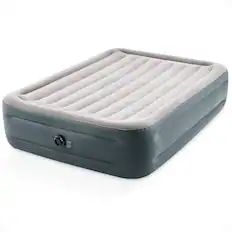 Front. Intex - Intex Dura Beam Essential Rest Blow Up Queen Mattress Air Bed with Built In Pump - Gray.