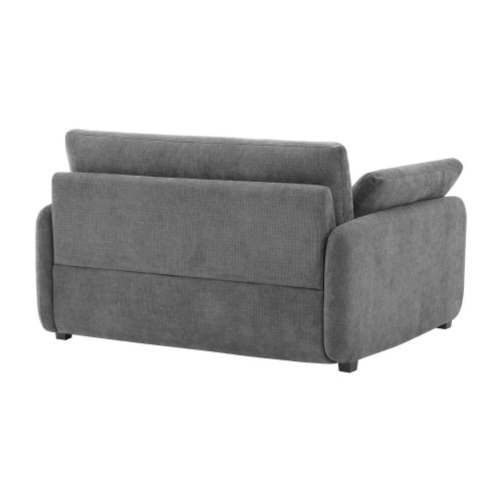 Alt View 5. LUCKY ONE - 50" Oversized Chenille Single Sofa Chair w/ Wide Deep Seat & 2 Pillows - Gray.