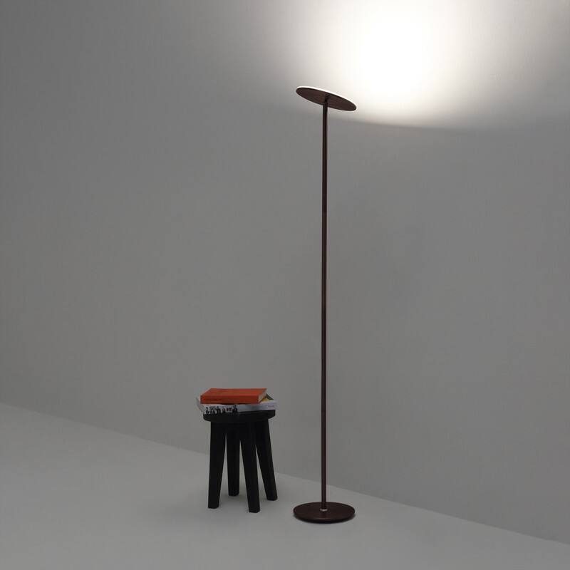Alt View 6. Brightech - Sky Flux LED Modern Industrial Torchère Dimmable Super Bright Floor Lamp with Built-in Adjustable Head Tilt - Oil Brushed Bronze.