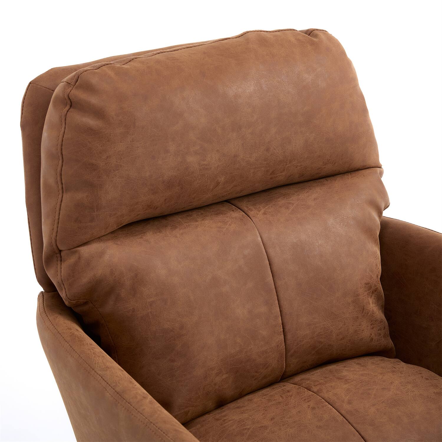 Alt View 7. Forest'nSky - Brown Artificial Leather Office Chair, Height-Adjustable with Black Base for Home & Office - Brown.