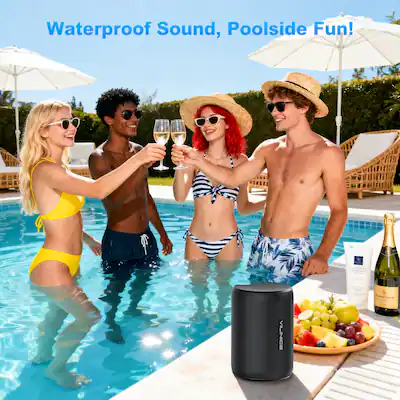 Mini Enceinte Bluetooth Favorever C28 - Argent - Étanche Et Stéréo Pour Sport/outdoor