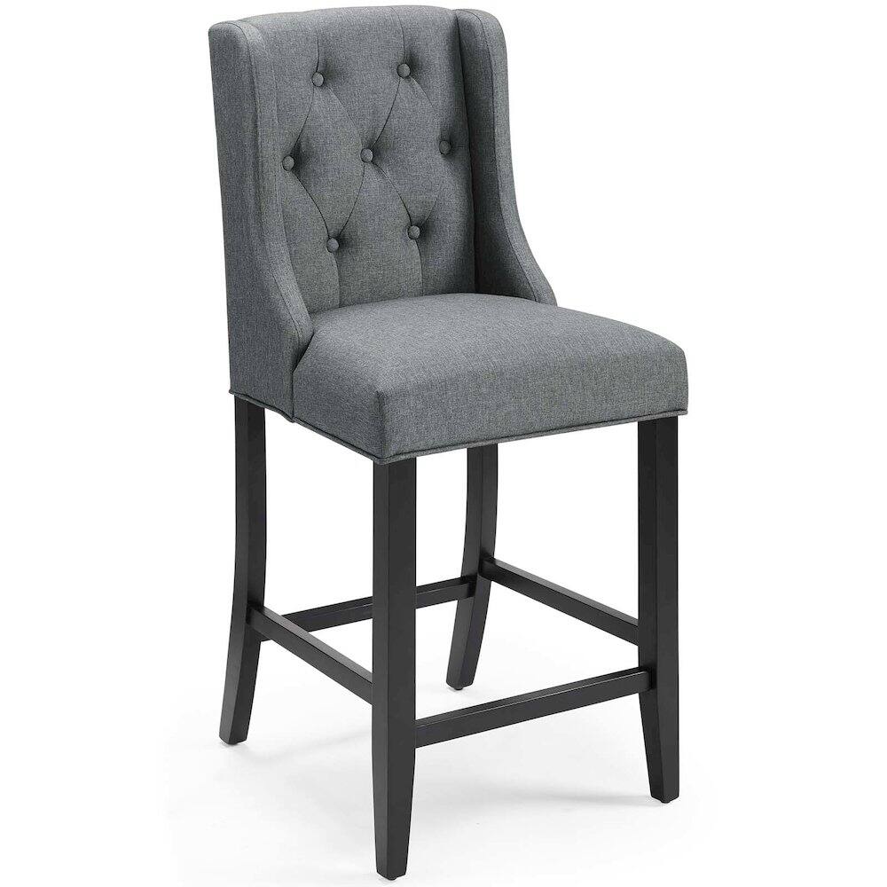 Alt View 1. Modway - Baronet Upholstered Fabric Counter Bar Stool Set of 2 - Gray.