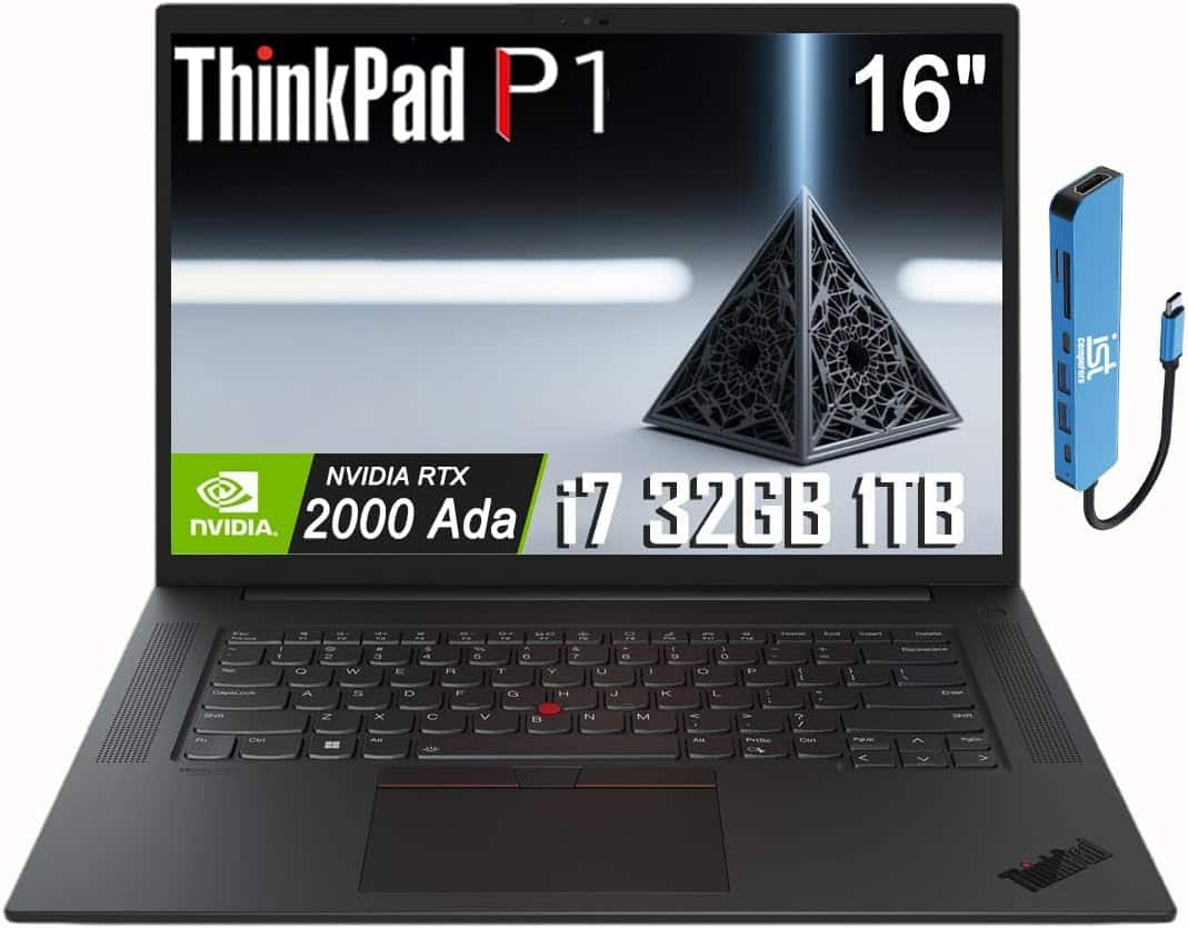 Lenovo - ThinkPad P1 Gen 6 16" FHD+ Workstation - Intel Core i7 - NVIDIA RTX 2000 Ada - 32GB RAM - 1TB SSD - Win 11Pro - Black