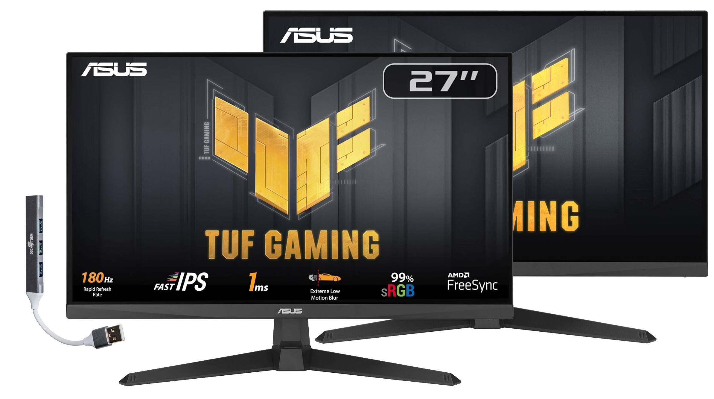 ASUS 27" GAMING TUF ENEEERRS TOR I DOCK I 180Hz Rapid Refresh Rate TUF GAMING IPS 1ms 99% sRGB Extreme Low Motion Blur AMD2 FreeSync