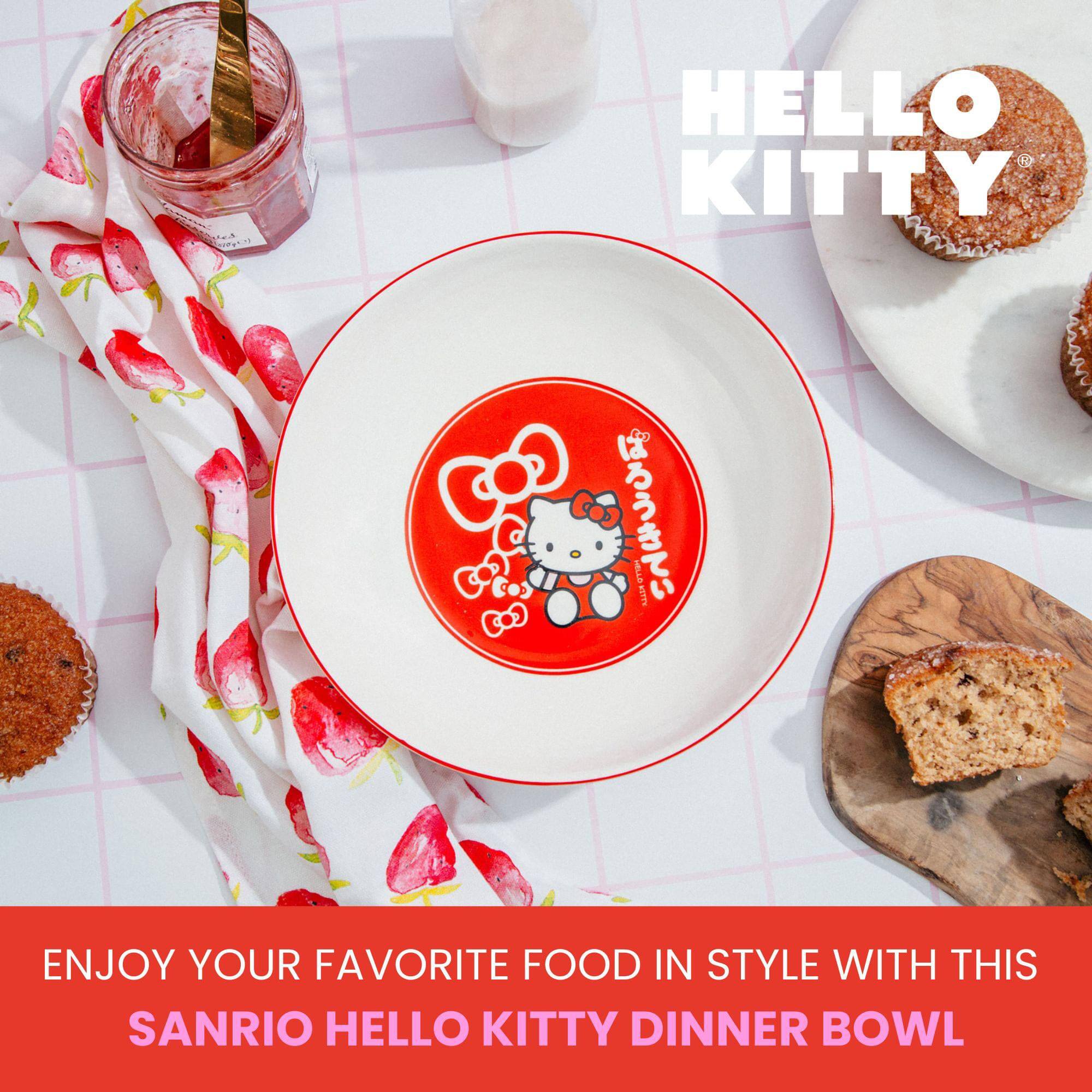 HELLO KITTY

ENJOY YOUR FAVORITE FOOD IN STYLE WITH THIS SANRIO HELLO KITTY DINNER BOWL