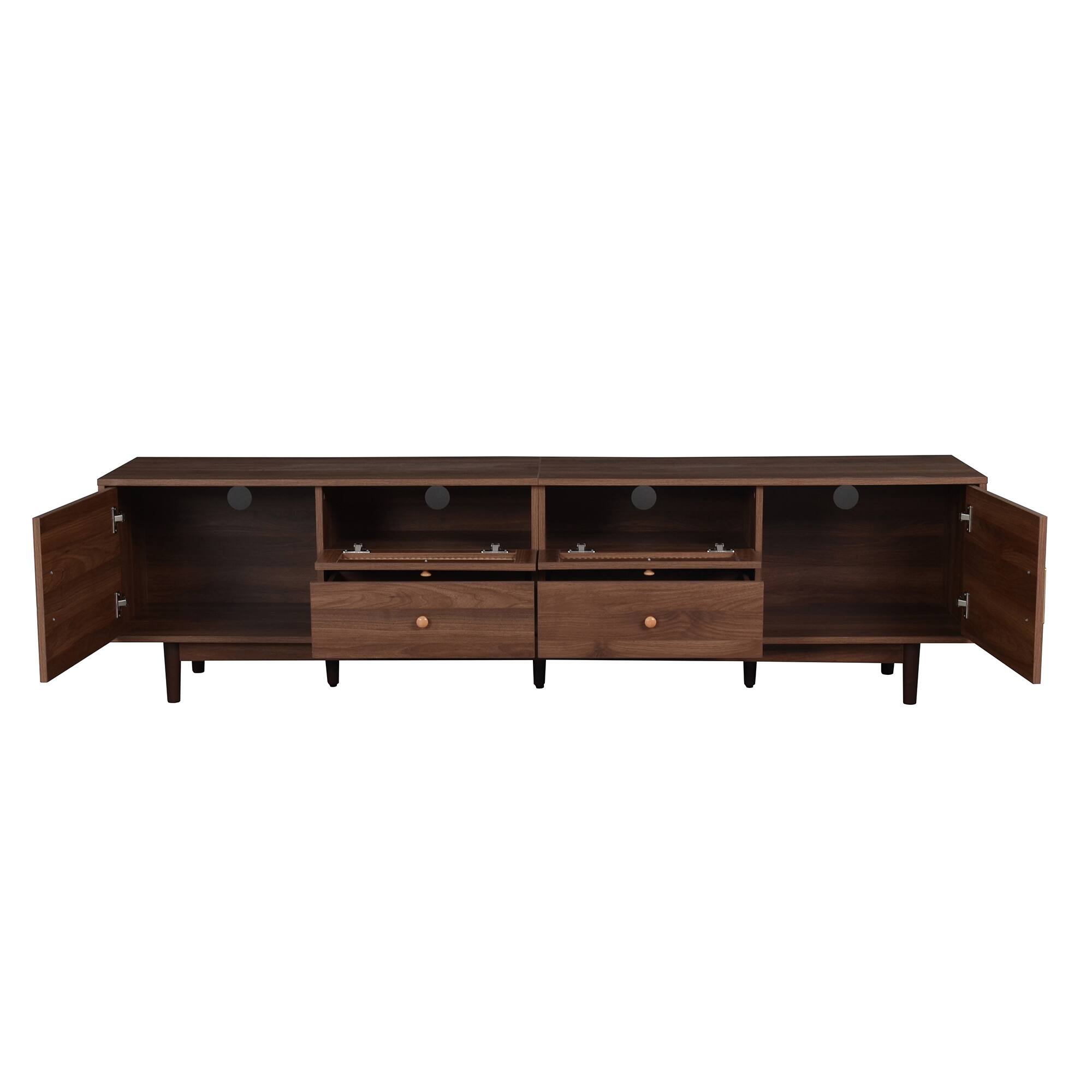 Alt View 5. Spaco - Spaco Modern Chic 76" TV Stand for 85" TVs with Drawers and Storage, for Living Room, Bedroom Entertainment Center - Dark Brown.