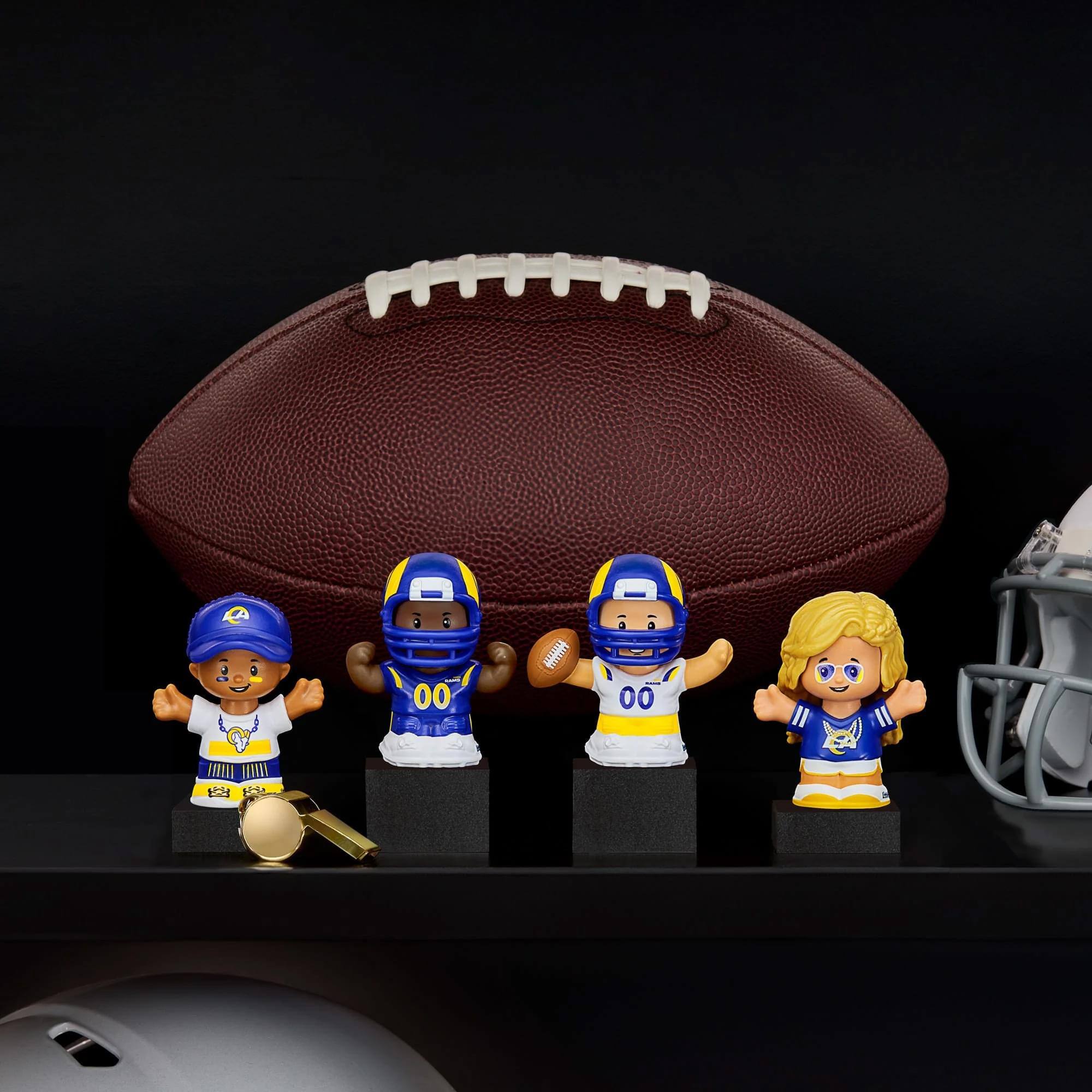 Alt View 5. Fisher Price - Fisher Price Little People x NFL Collector LA Rams Figure 4-Pack - Blue.