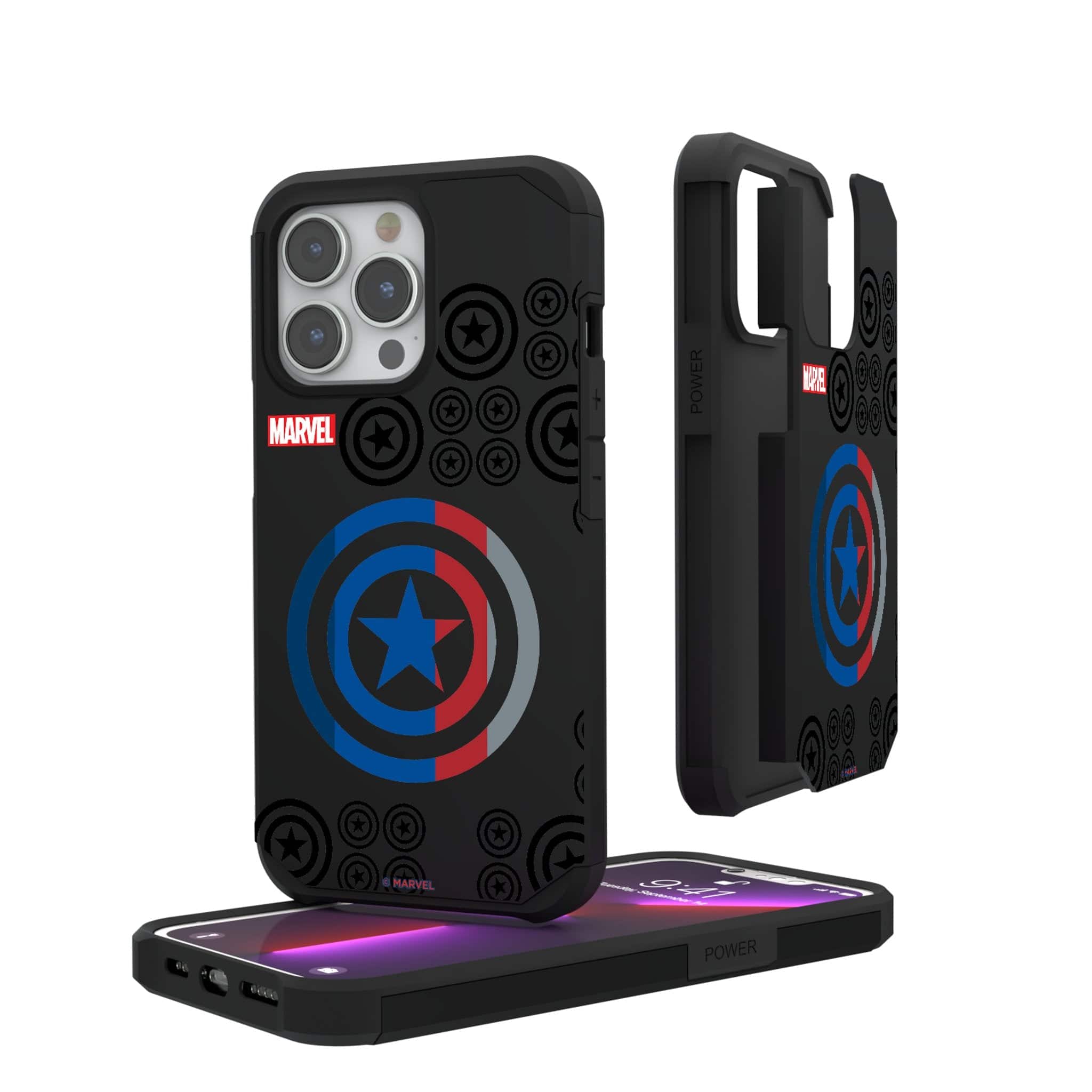 Keyscaper - Marvel Sigil Rugged Phone Case - Apple iPhone 13 - Captain America