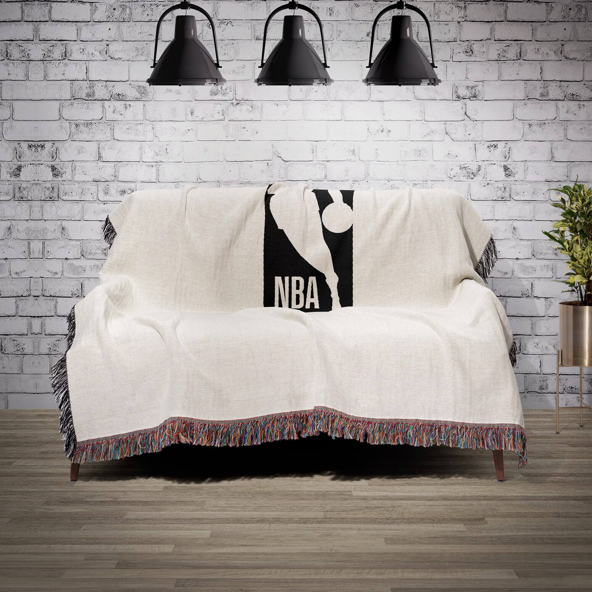 Alt View 1. Chad & Jake - NBA Woven Blanket - White.