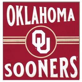 Jardine - Oklahoma Sooners 10'' x 10'' Retro Team Sign - Red