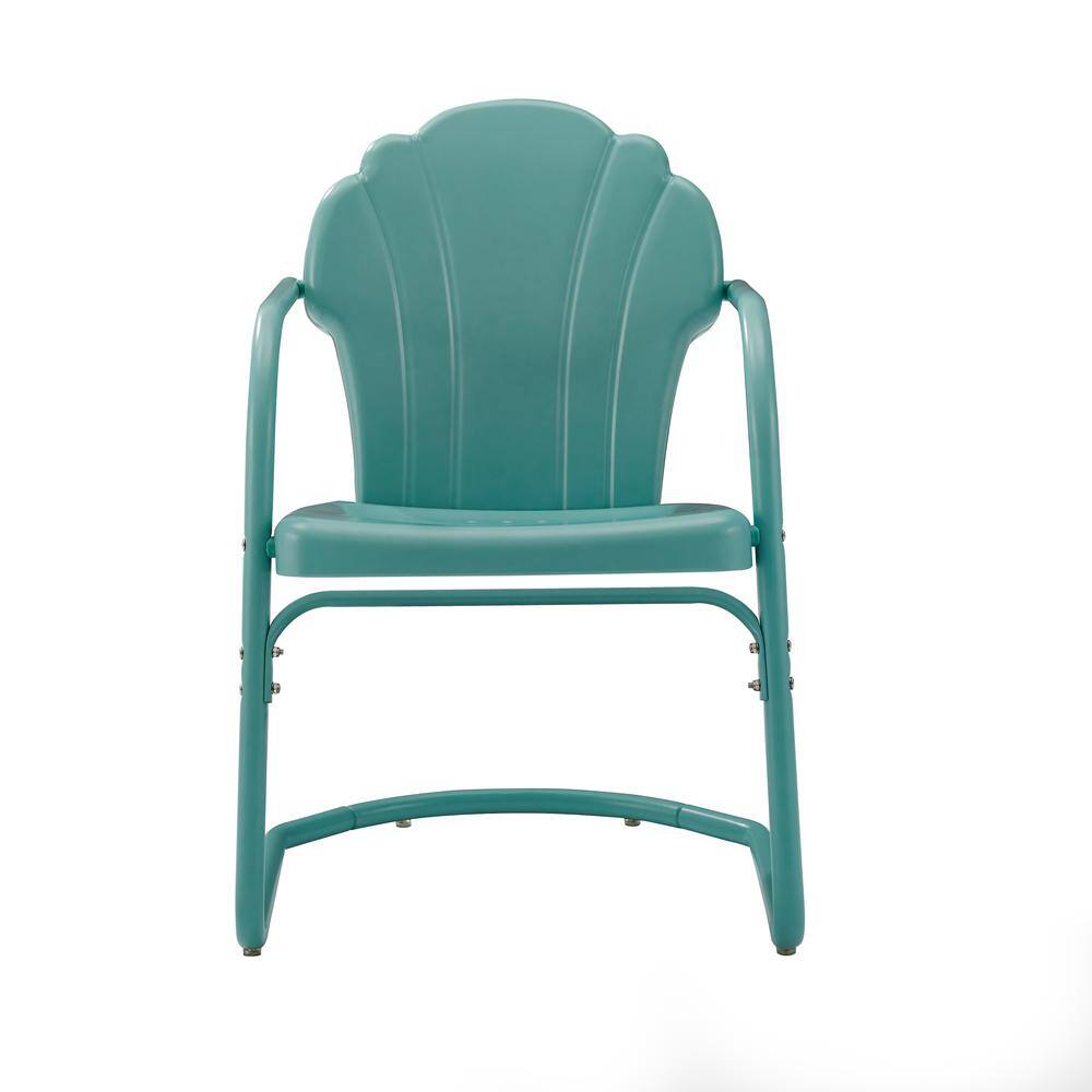 Alt View 3. Crosley Furniture - Tulip 2Pc Retro Outdoor Chair Set - 2 Chairs - Pastel Blue Satin.