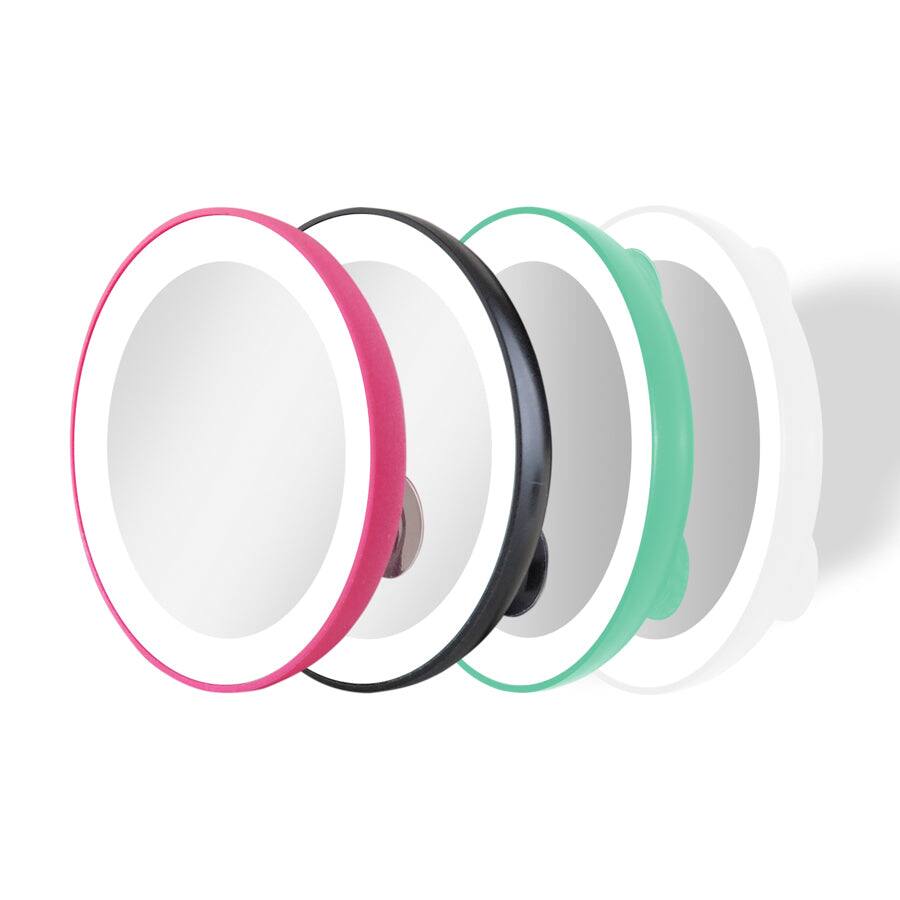 Alt View 1. Zadro - LED Lighted Compact Mirror with 10X Magnification & Suction Cups - White.