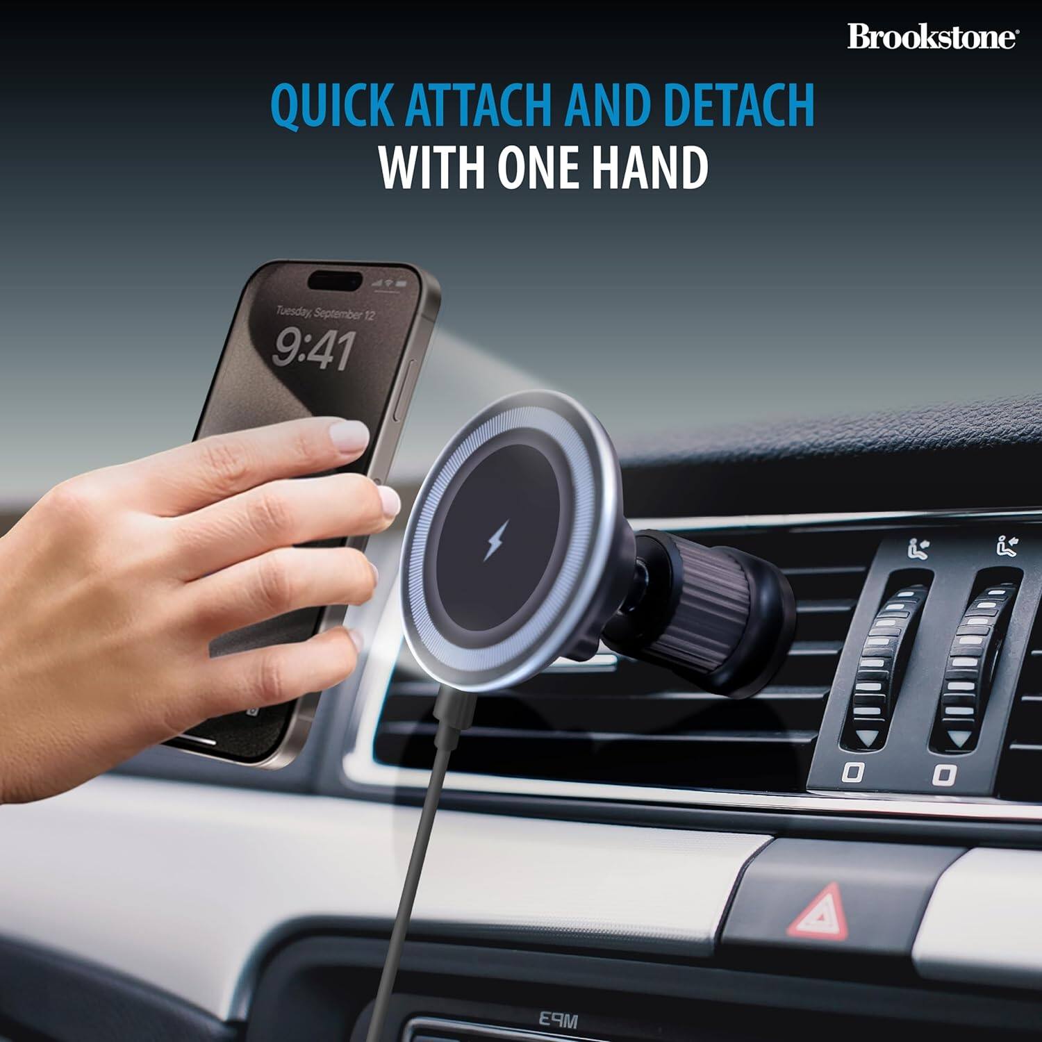 Brookstone QUICK ATTACH AND DETACH WITH ONE HAND Tuesday September 12 9:41 is a MP3