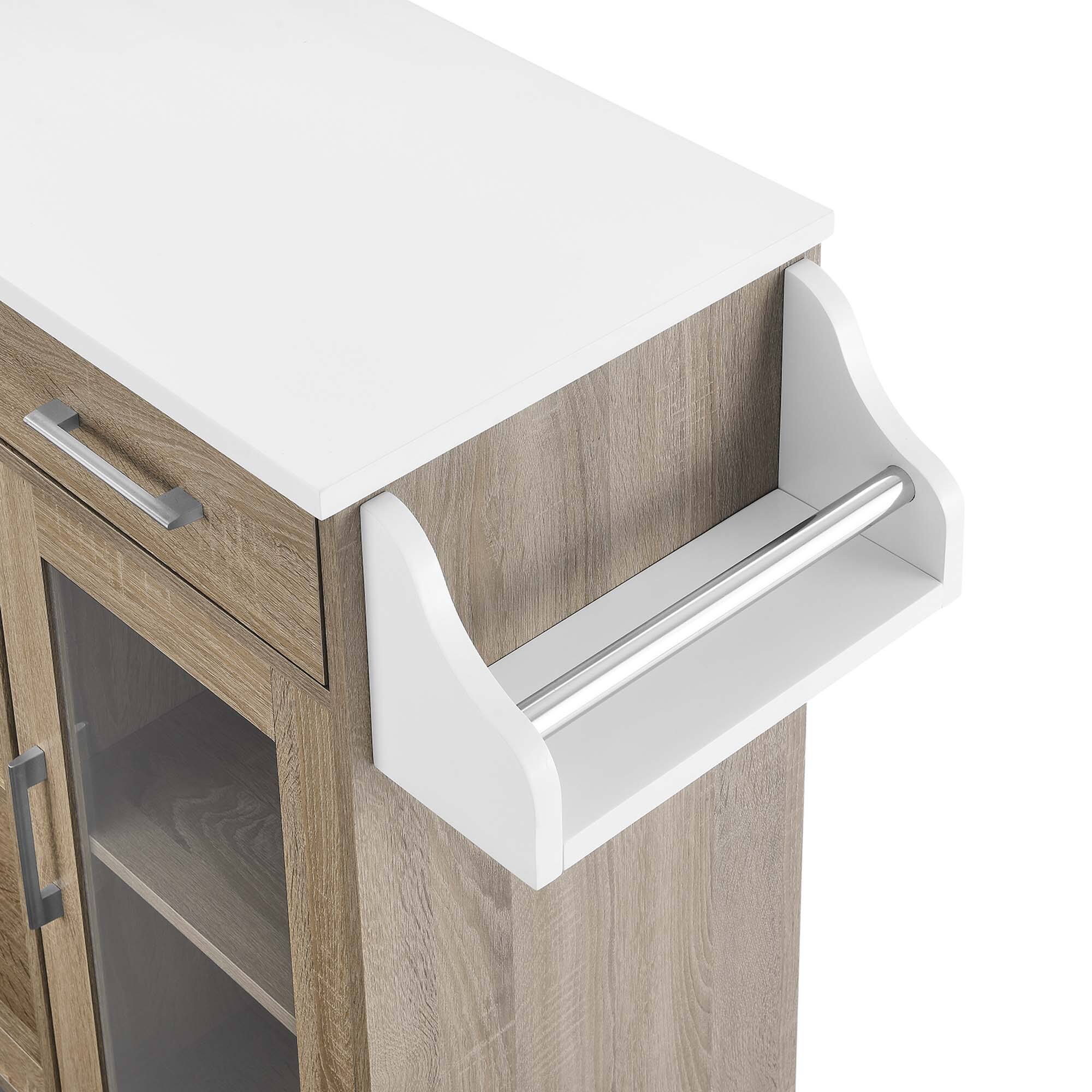 Alt View 7. Modway - Culinary Kitchen Cart With Spice Rack by Modway - Oak White.