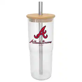 Logo Brands - Atlanta Braves 24oz. Glass Tumbler - Multicolor